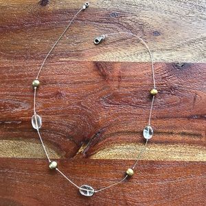 Silpada Necklace Bronze Clear Beads 16 Inches